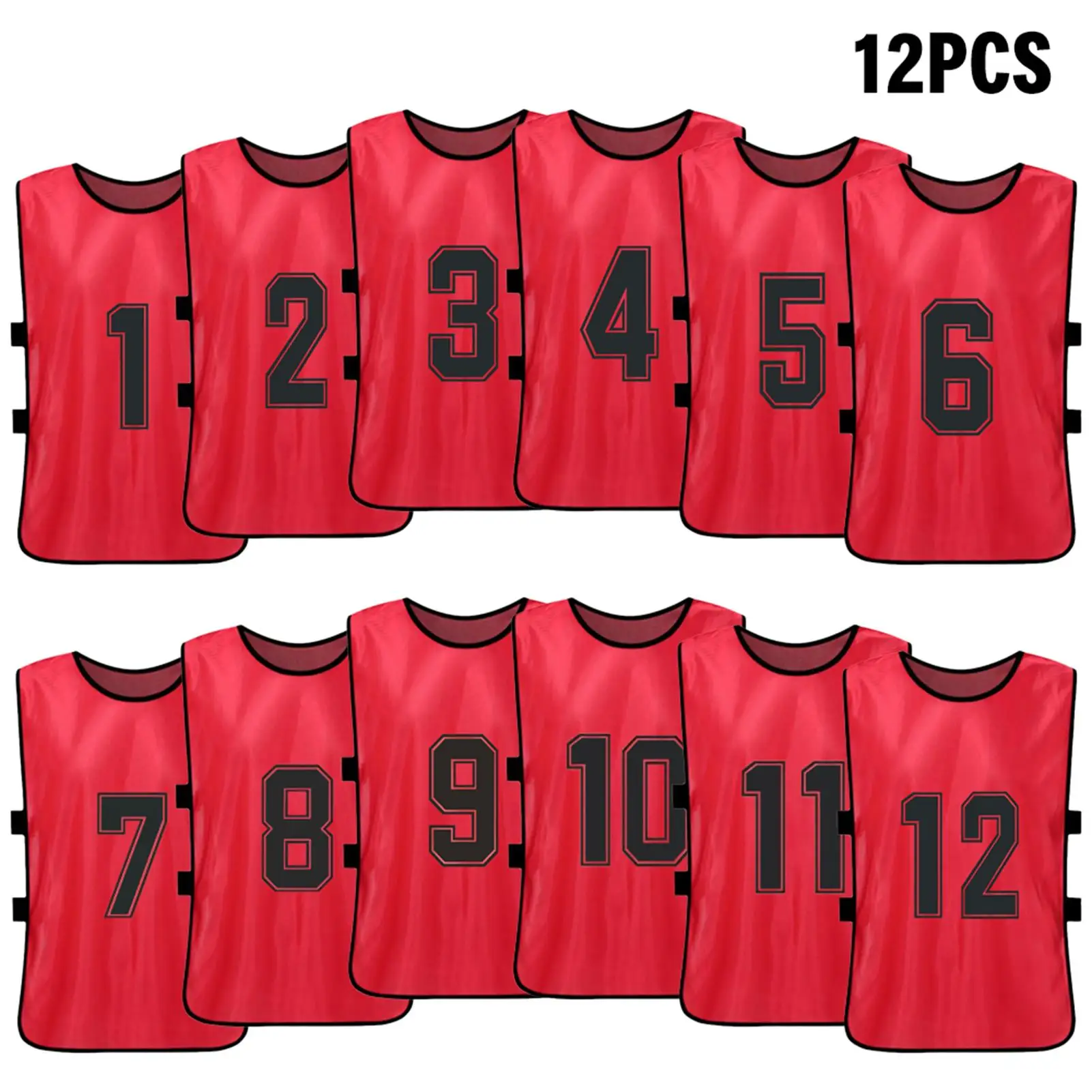 6/12pcs Kinder Fußball Pinnies schnell trocknen Fußball Trikot Jugend Sport Scrimmage Basketball Team Training nummerierte Lätzchen Sport weste – Detail 13