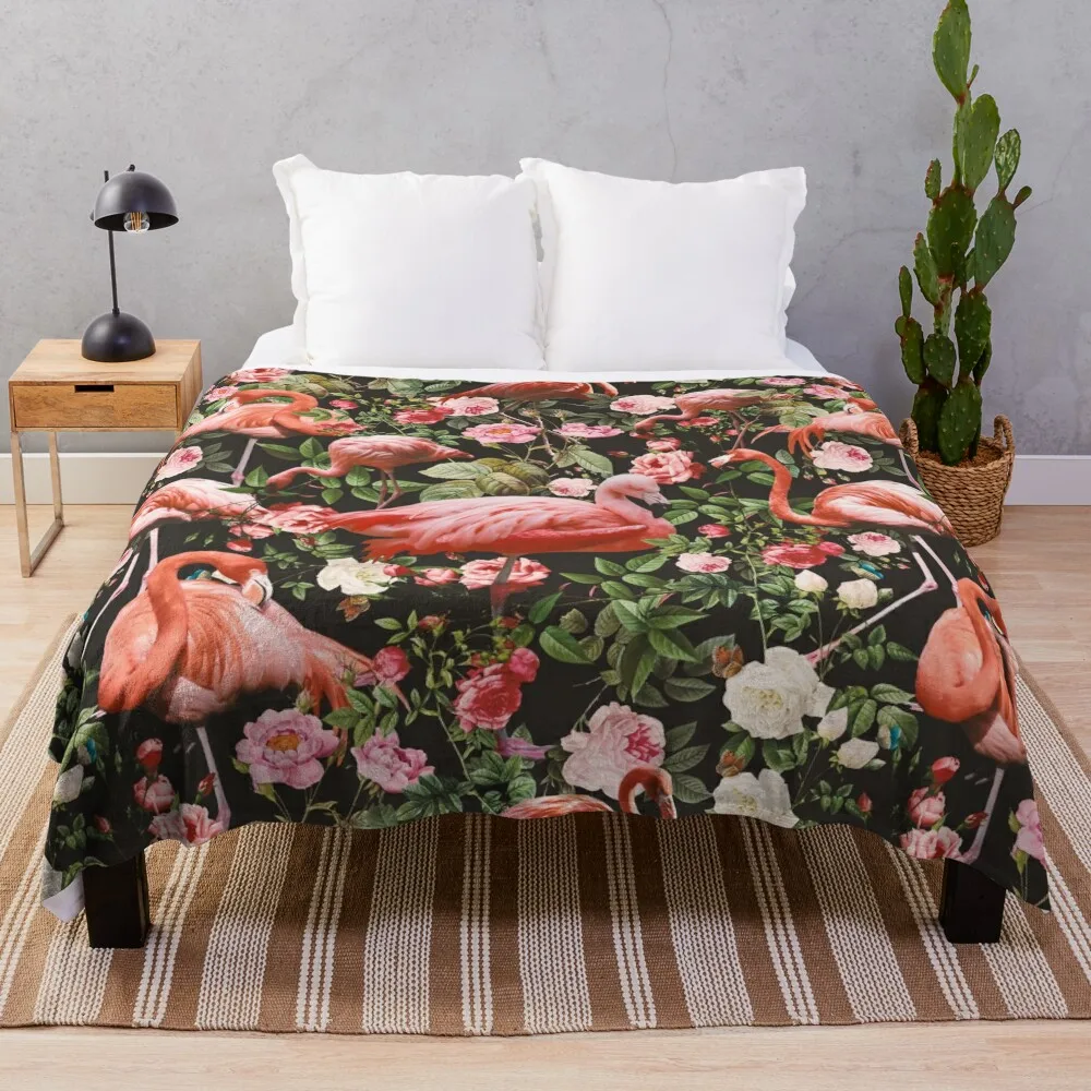 

Floral and Flamingo Pattern Throw Blanket christmas decoration Cute Blankets