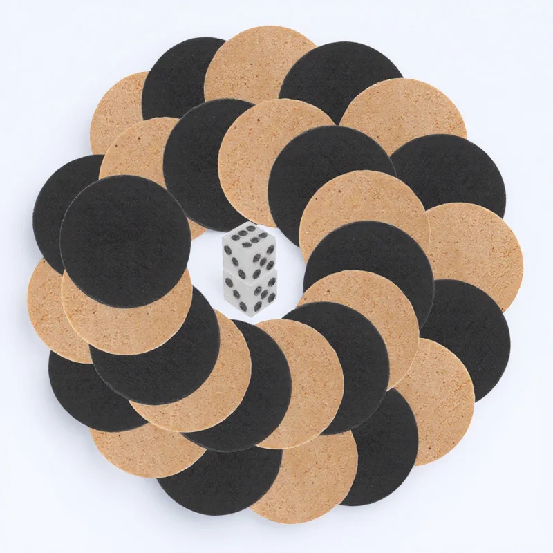 

1 Set Checkers Pieces Round Chess Replacement For Board Travel Gift Accessory Wooden Game Accessories