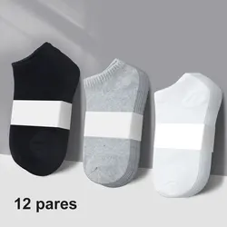 meias masculina kit 12 pares，12 Pares meias masculino,Meias De Barco，meias esportivas，meias de algodão masculino，respirável,mens