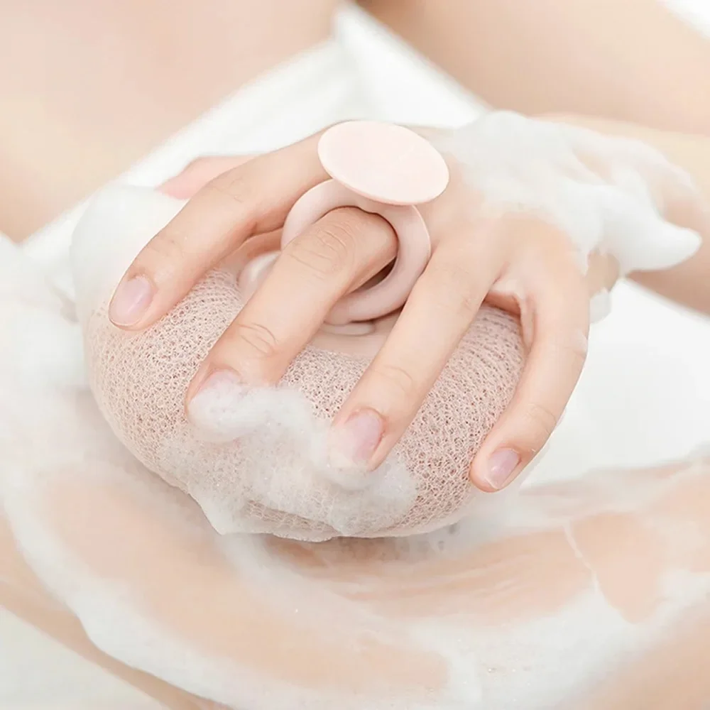 كرة استحمام عباد الشمس، كرة حمام فائقة النعومة، إسفنجة ناعمة متعددة الوظائف مع كوب شفط، ملحقات استحمام منزلية لطيفة