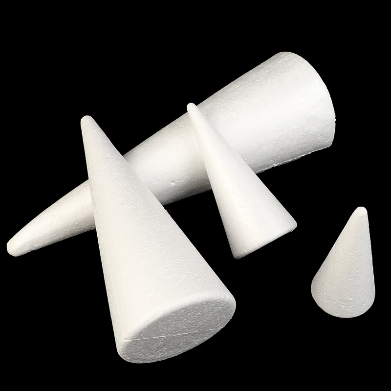 11/15/20/25/30cm Polystyrene Cone Flat Foam Cone For Handmade Craft DIY Accessory Party Celebration Festival Home Decor Gift