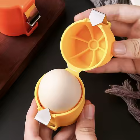 1Pcs Stainless Steel Egg Yolk Separator, Quick Eggshell Peeler &amp; Yolk Splitter, Easy-Grip Durable Kitchen Baking Tool