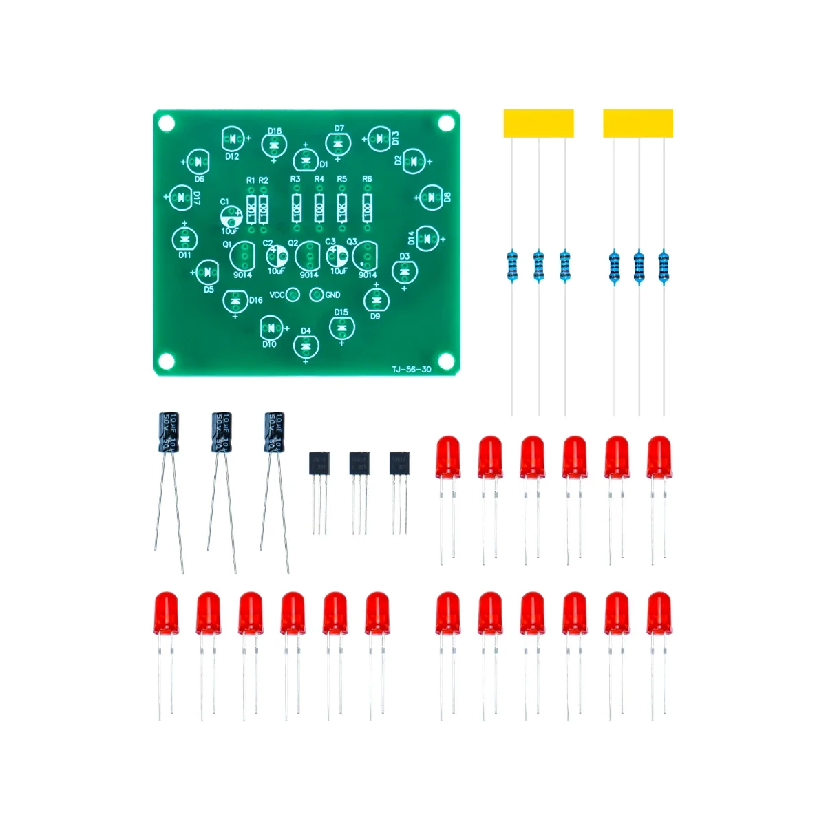 Heart-shaped Flashing LED DIY Soldering Kit, 18 Red Light Circuit Practice Board, Electronic Assembly Kit for STEM Beginner