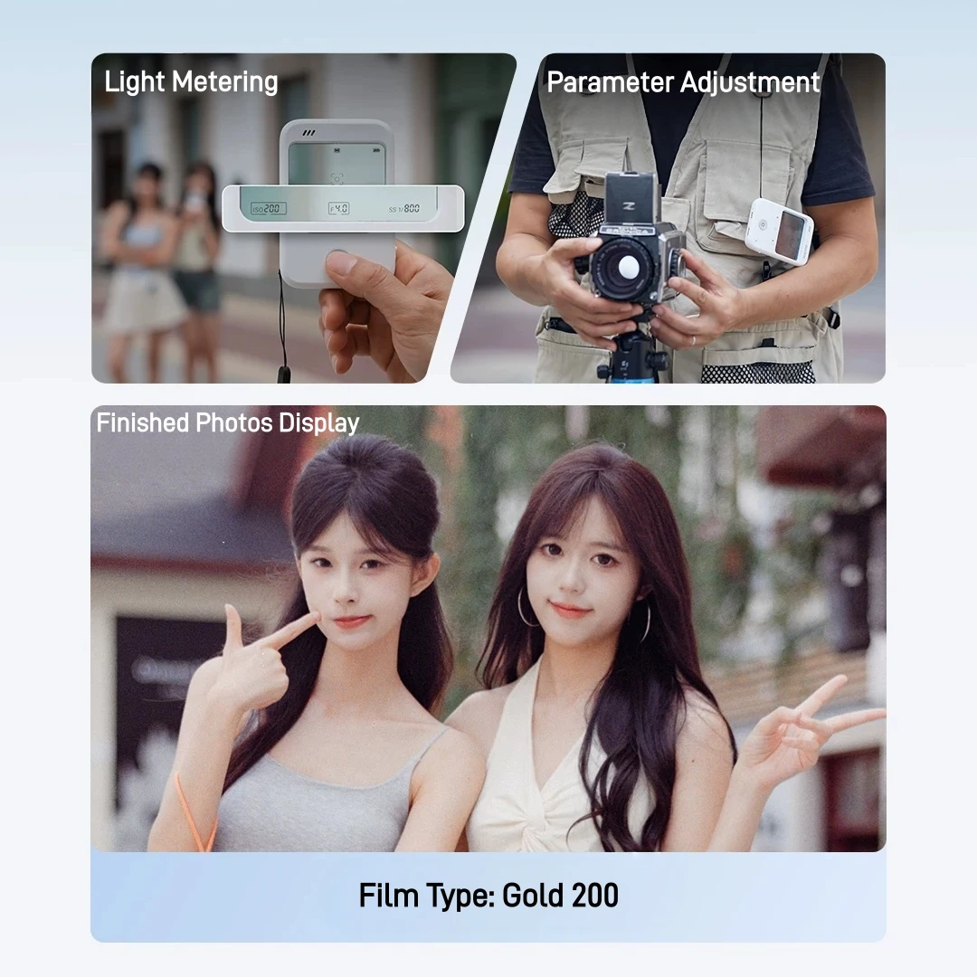 Transparent View Screen Camera Retro Mini Pocket Vlog Digital Camera Portable Exposure Light Meter Compact Photography Accessory
