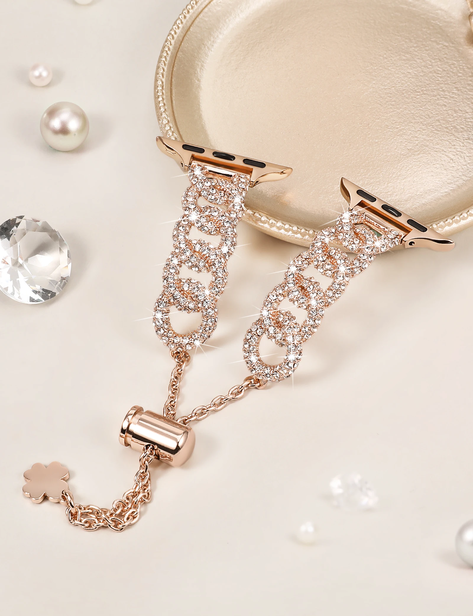 Wearlizer Chain Band for Apple Watch Band 49mm/45mm/40mm Women Luxury Jewelry Bracelet for iwatch Series 9/8/7/SE/6/5/4/Ultra2