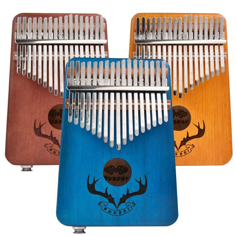 

Mahogany Kalimba Electric Box Thumb Piano 17 Key Beginner Portable Finger Piano Professional Keyboard Instrument with Bag
