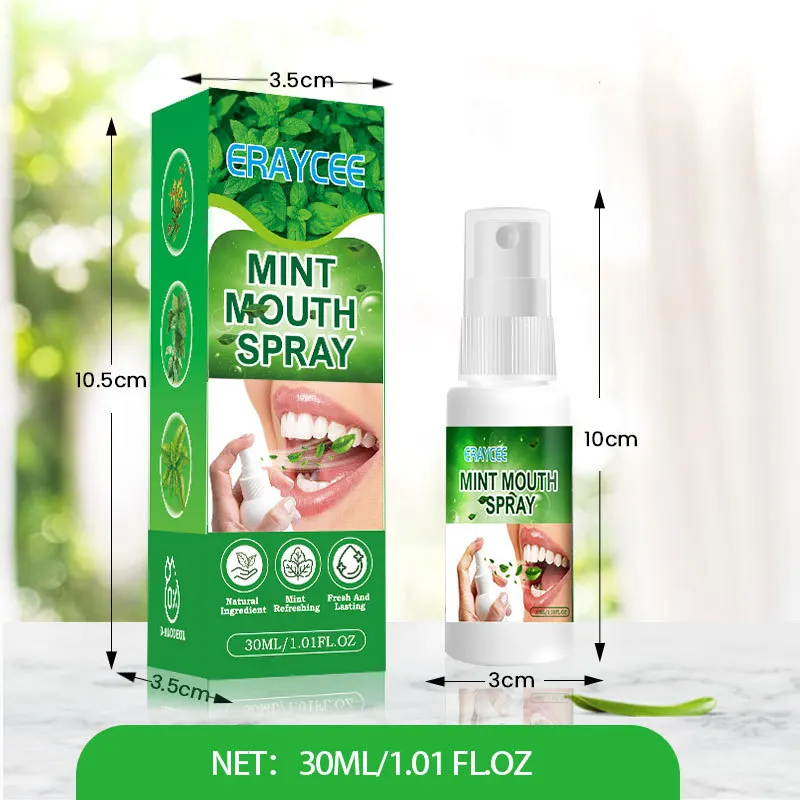 ERAYCEE Mint-flavored oral spray relieves dry itchy mouth discomfort gum repair halitosis breath freshener