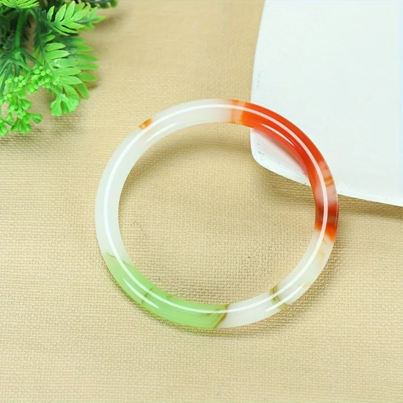 

Новый браслет с цветным цветком из натурального камня, тонкий круглый брусок.