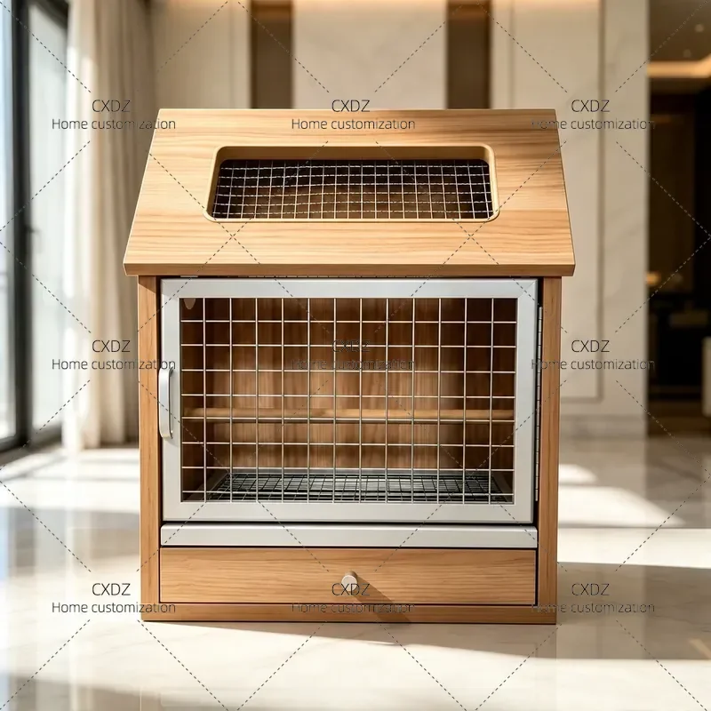 Small Desktop Bird Cage for Parrots Solid Wood Ecological Board DIY Landscaping Ornamental Cage Household Pet Supplies