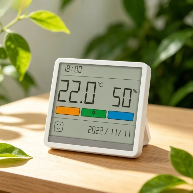 DUKA Portable LCD Electronic Digital Temperature Humidity Meter Clock Ultra-thin Multifunction Temperature Humidity Monitor Tool