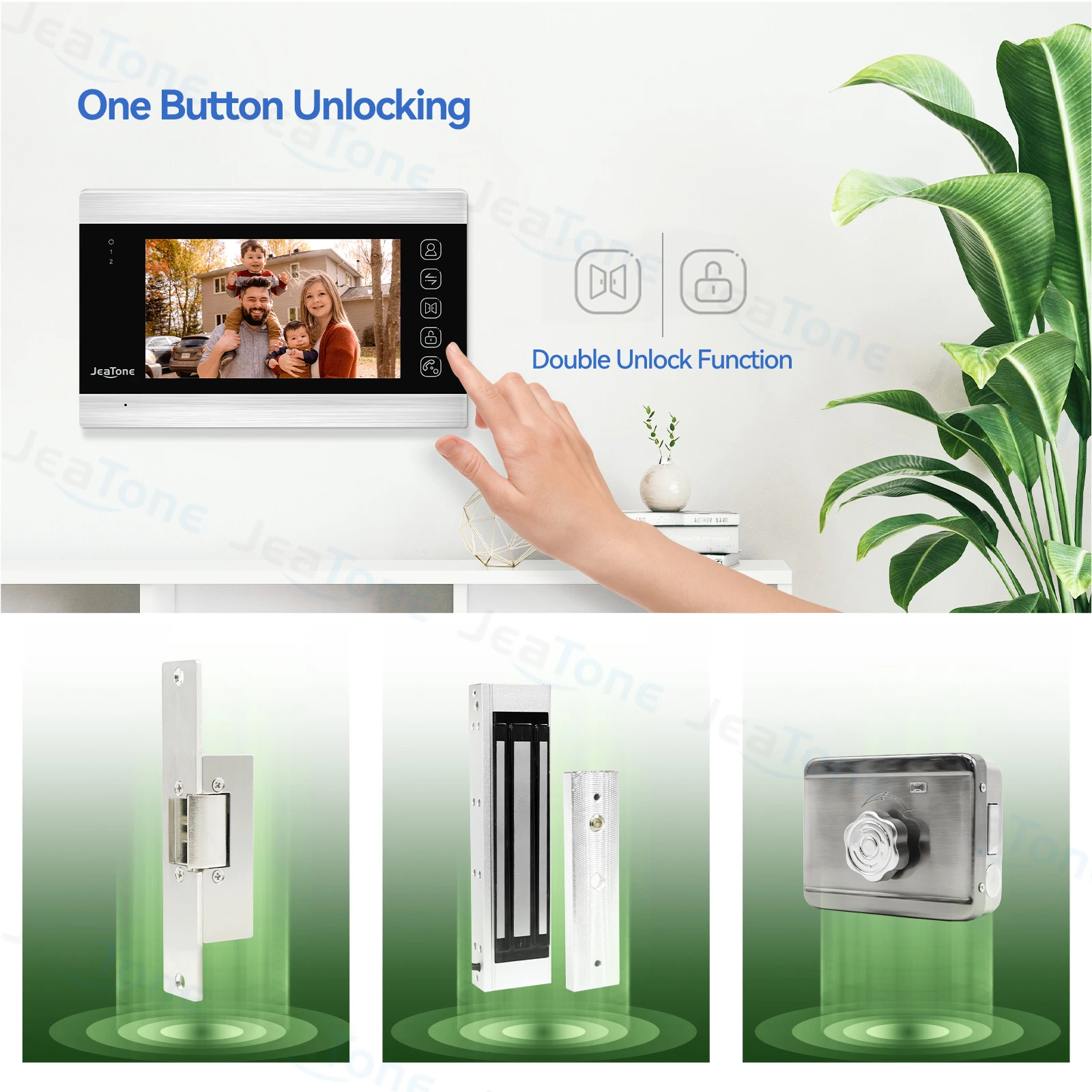 JeaTone 7Inch Color Screen Wireless WiFi Smart Tuya Video Intercom 1080P Home Private Residence Doorbell Phone Outdoor Camera