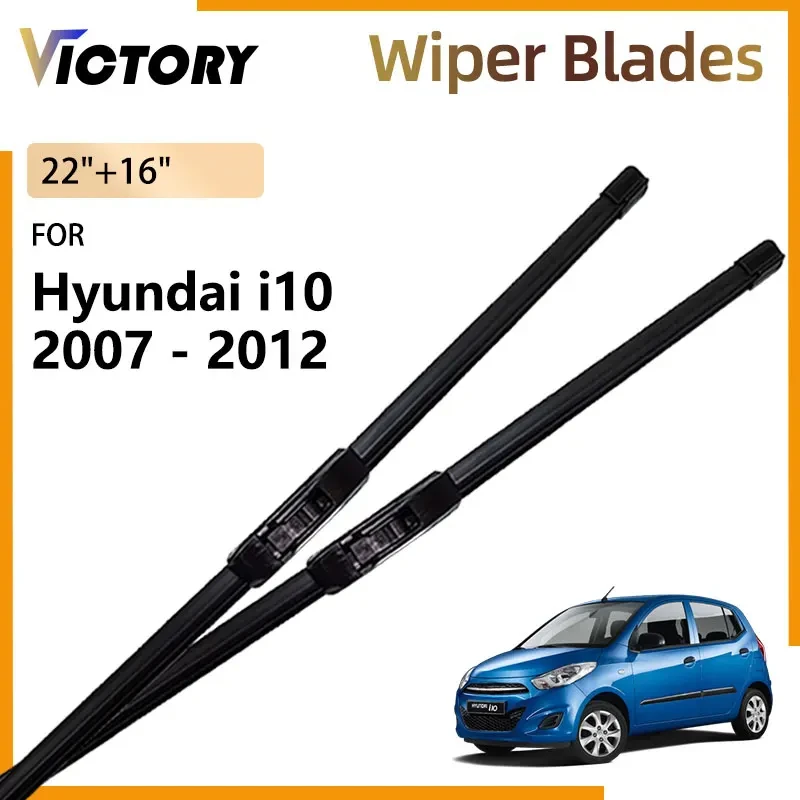 

For Dodge Hyundai i10 PA 2007 - 2012 2011 2010 2009 2008 Accessories Car Front Wiper Blade Windshield Windscreen Brushes 22"+16"