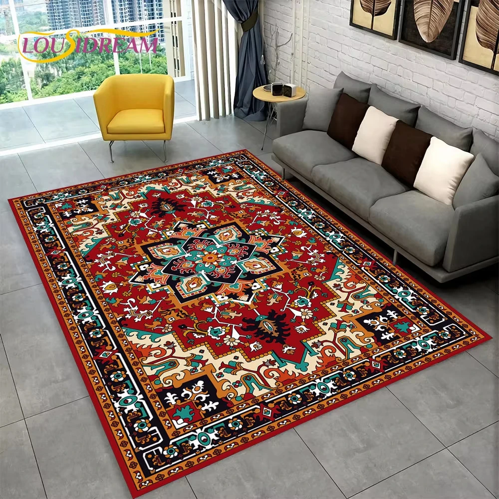 VIKAMA Lightweight Turkey Persian Bohemian Large Area Rug Doormat Outdoor Carpet  Rug For Bedroom Living Room Bathroom Mat Home