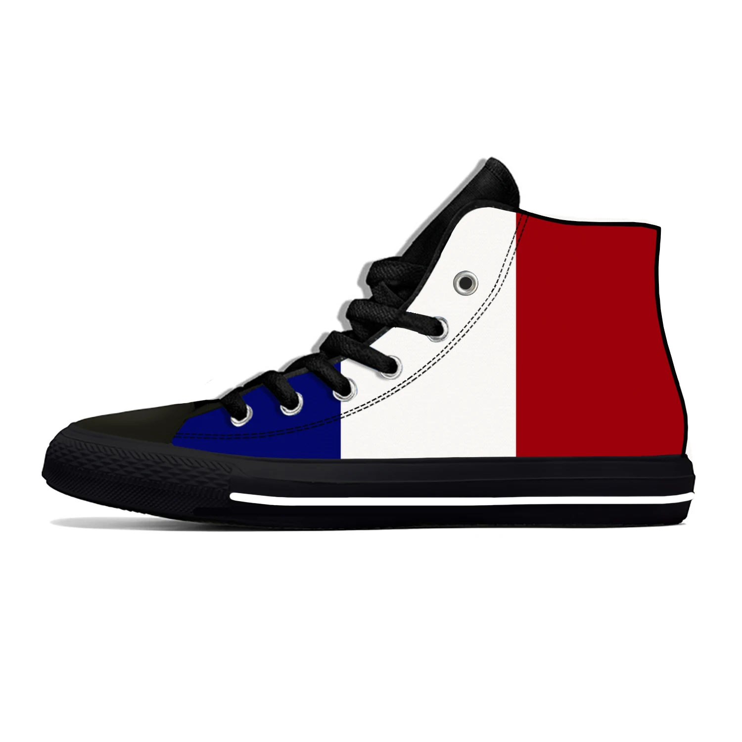 

Hot France French Republic Flag Patriotic Fashion Casual Shoes Lightweight Breathable Men Women Sneakers High Top Board Shoes