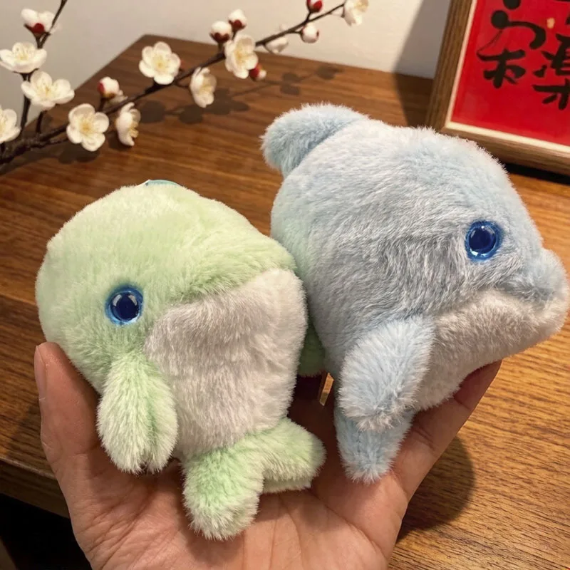 Cute Simple Dolphin Doll Plush Toys Keychain Pendant Backpack Charms Mini Couple Dolls Plush Handbags Pendant Bag Charms Gift