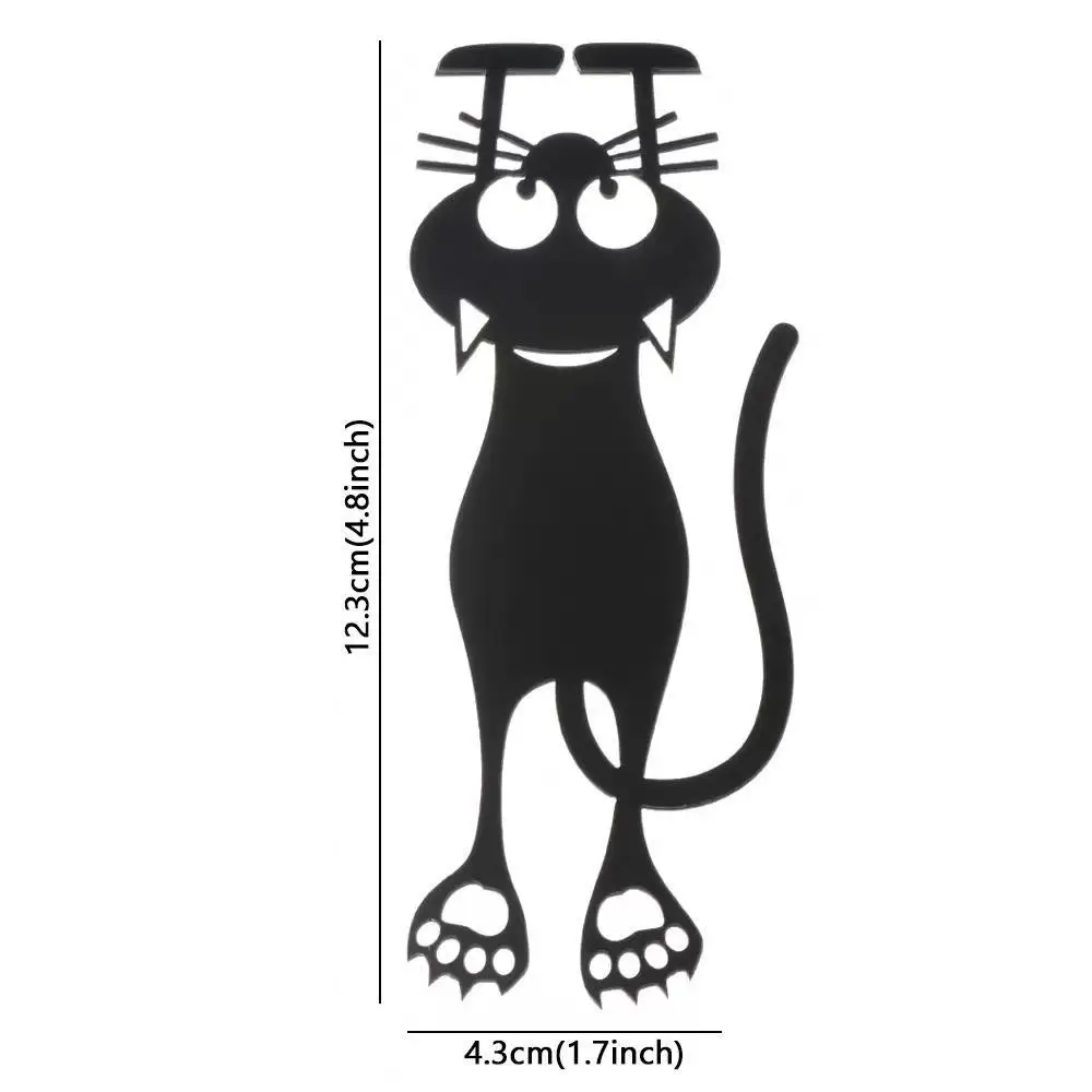 Creative Hollow Kitten Plastic Bookmark Hollow Bookmark Black Kitten Hanging Bookmark
