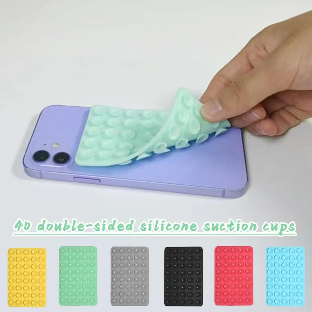 Double Side Silicone Suction Cup Pad For Mobile Phone Fixture Sucker Phone Holder For Mirror Wall Fixing