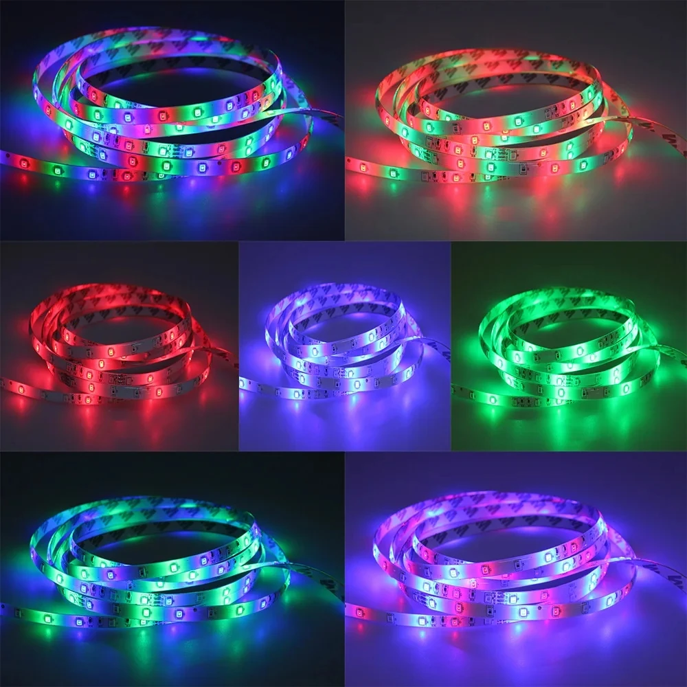 3AA Battery Box RGB LED Strip Light 5V SMD2835 With 3/17/24Key Remote Control Flexible Lamp Tape Warm/Natural/White Backlight