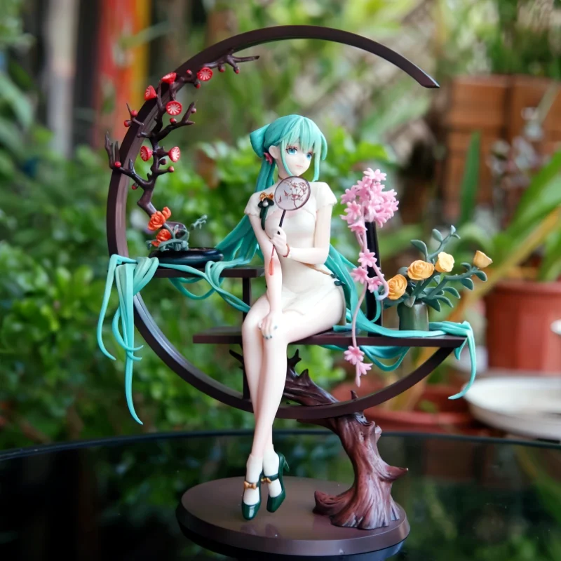 New Sale 25cm Hatsune Miku Anime Figure Cheongsam Miku Ancient Customs Statue Pvc Figurine Collectible Model Toys Birthday Gifts