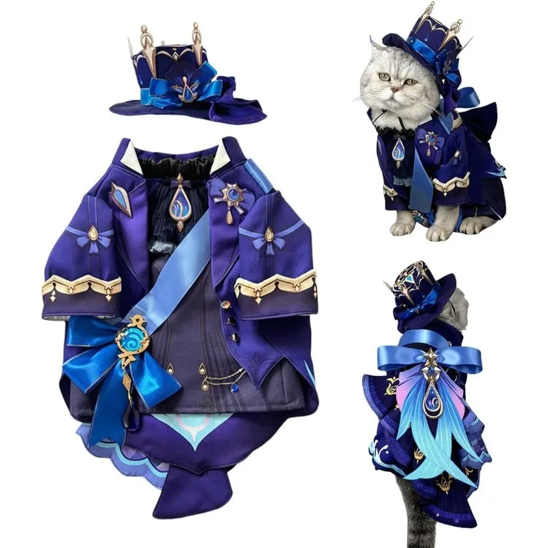 

Furina De Fontaine Pet Clothes Halloween Party Cat Dog Cosplay Costume Game Puppy Photo Wear Outfits Cute Beautiful Pet Dress Up
