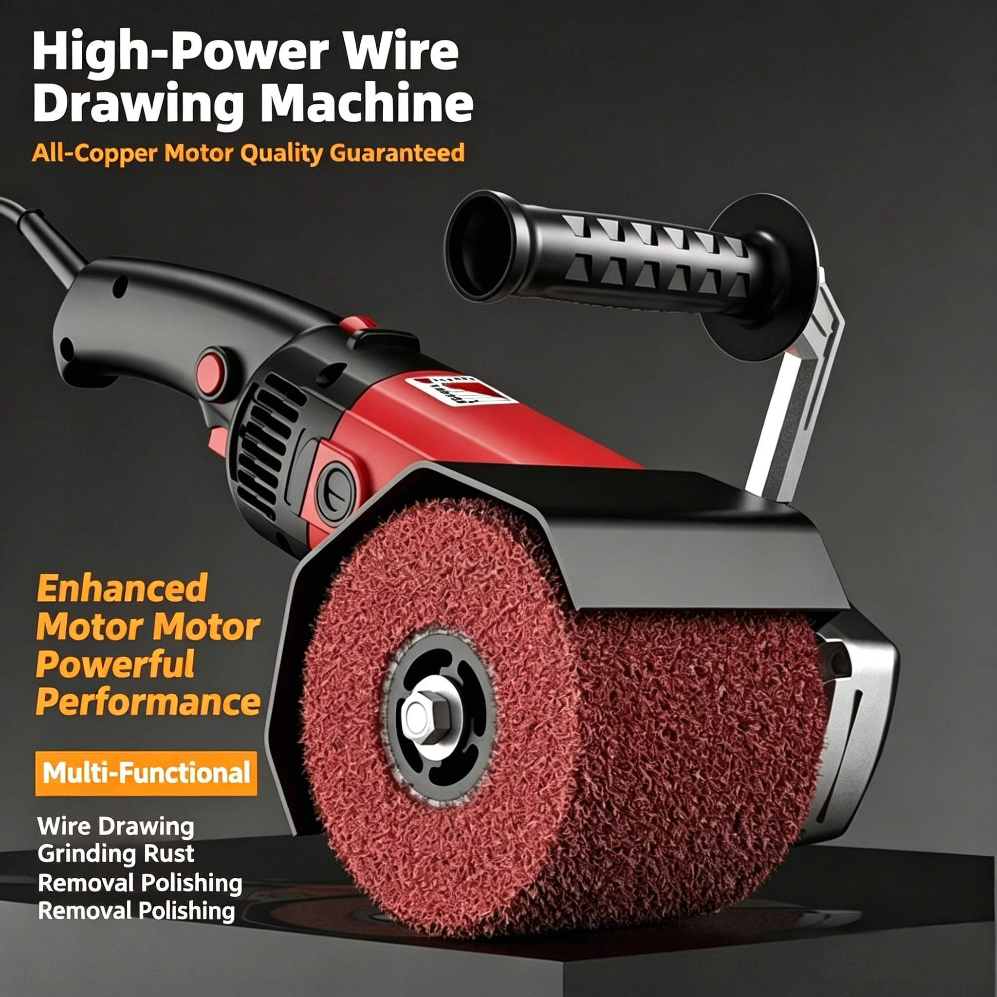 2200W-2800W Electric Burnishing Polishing Machine 220V Variable Speed Surface Conditioning Tool for Wood & Steel