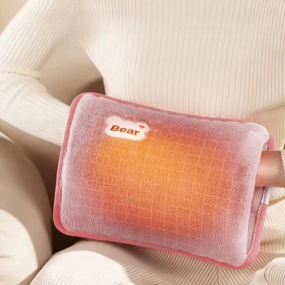 

Winter Electric Hot Water Bag Reusable Plush Hot Water Bottle EU Plug Portable Fast Charging Heating Water Bags Warm Hand Pocket