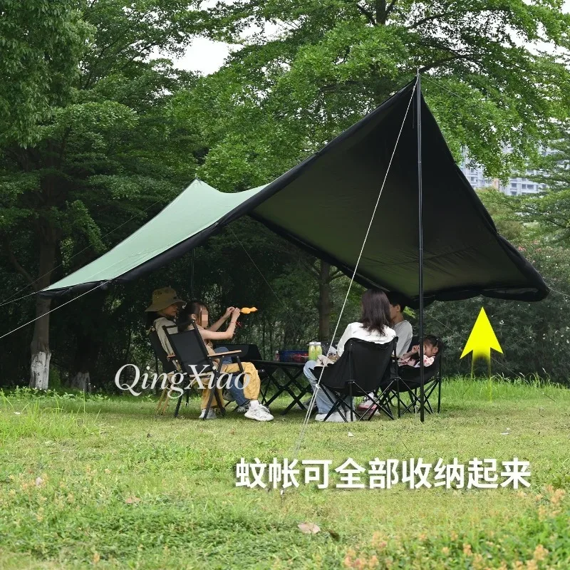 Outdoor Camping Waterproof Duty UV Shade Tarp and Insect-proof Netting Tent Suitable for Outdoor Picnics in Spring and Summer