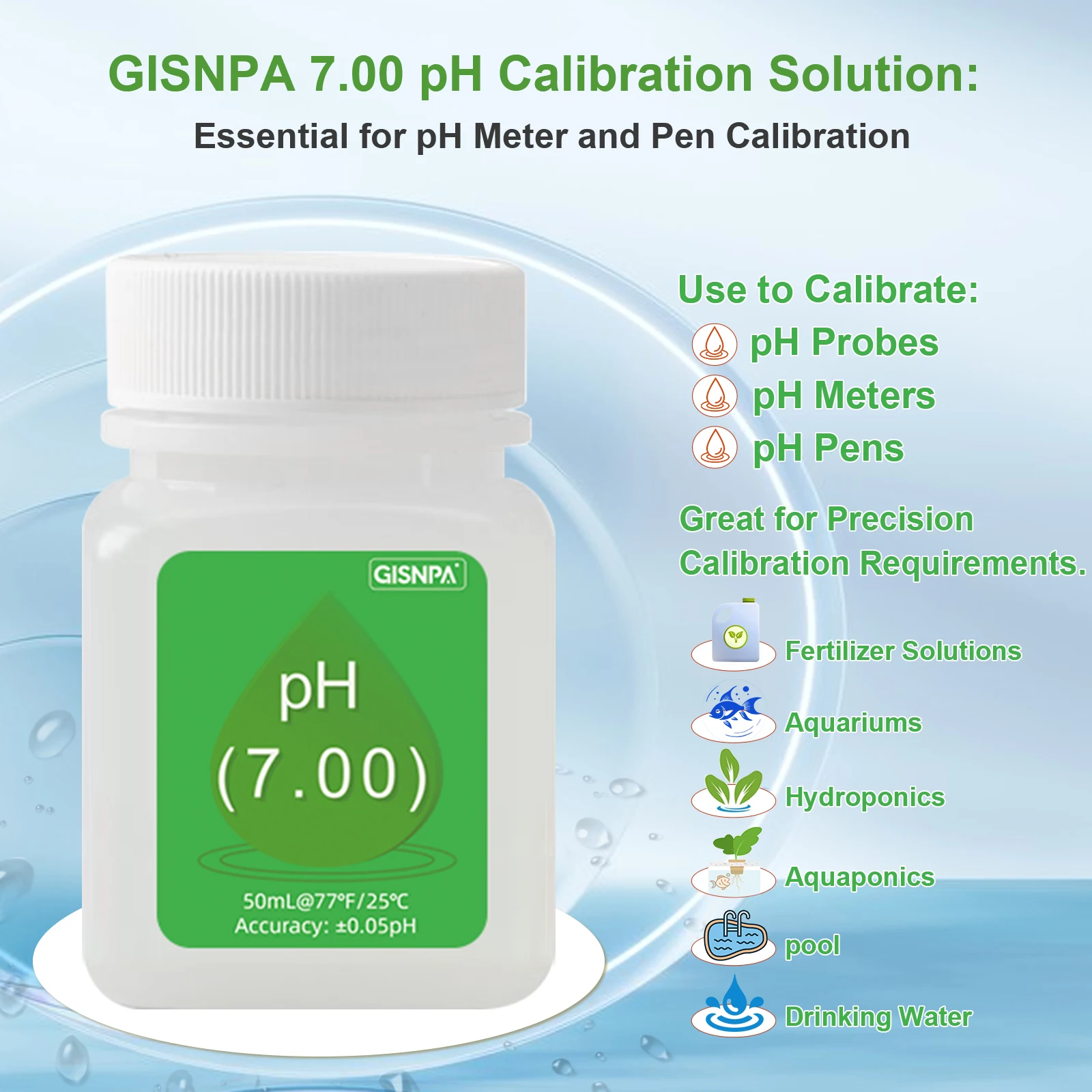 PH Meter Calibration Solution, PH Electrode Filling Glass Buffer, TPH01131 1 pcs of 30 ml, Disposable Liquid