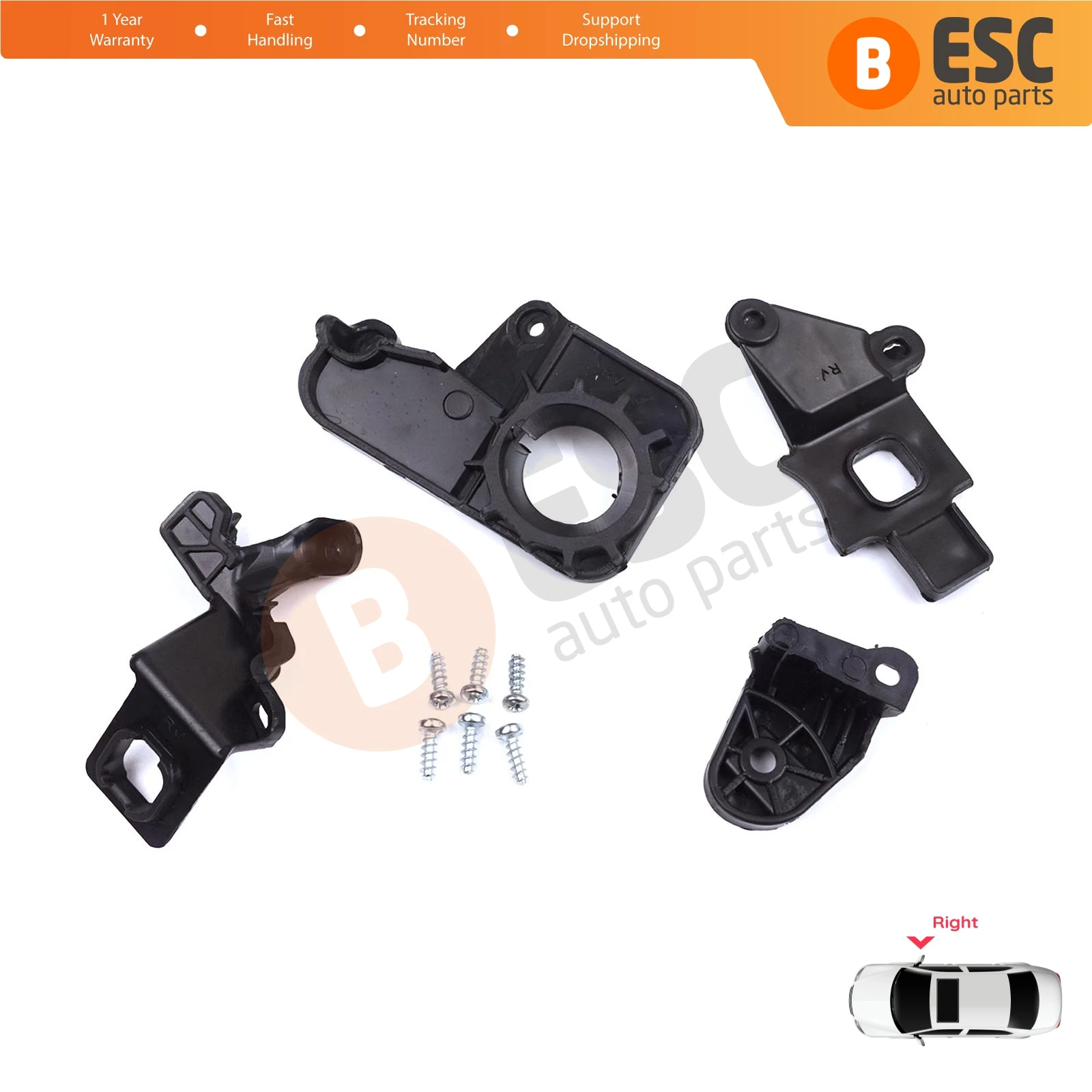 

EHL576-2 Headlight Holder Mount Repair Bracket Tab Set Right Side for Citroen C5 MK2 MK3 RD TD RW X7 2008-2017 6212F1