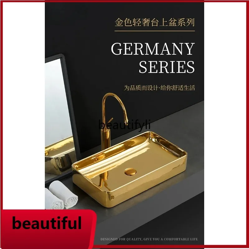 

f156 European wash basin golden wash basin washbasin table