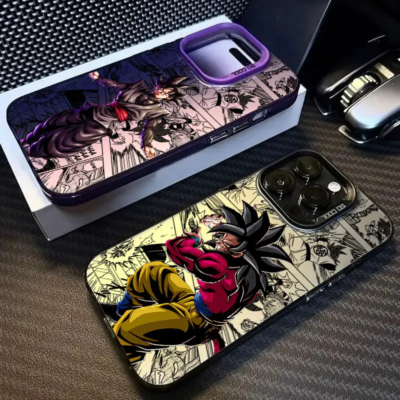 Funda para Teléfono iPhone 17 16 15 14 13 12 11 mini Pro Max X XR XSMAX Air Plus, Anti-Caídas, Mate, Diseño de Dragon Ball, Goku Black, Kakarot