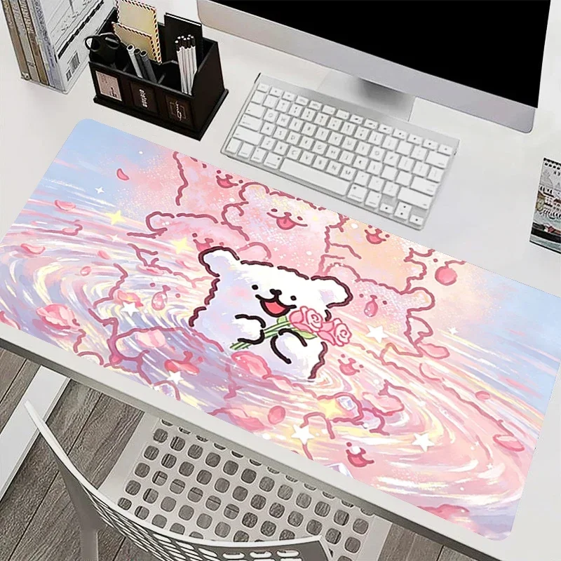 CIFBUY Line Puppy Summer Lemon Summer Cartoon Pool Large Mouse Pad, Pretty Kawaii Fruit Desk Mat Anti Slip Keyboard Mat for PC