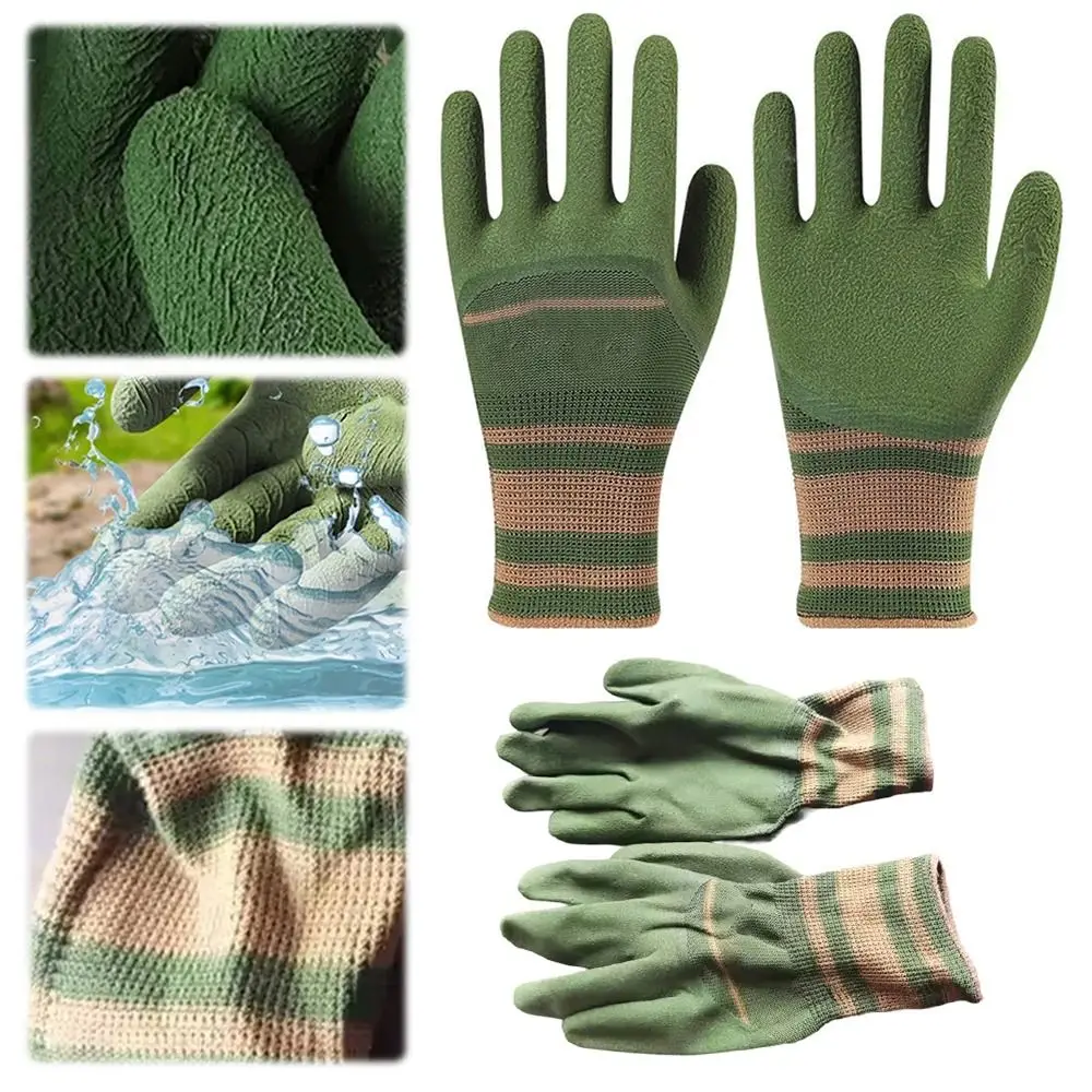 1Pair Durable Universal Gardening Gloves Wear-resistant Thorn-proof Protection Gloves Rubber Anti-slip Work Gloves for Women/Men