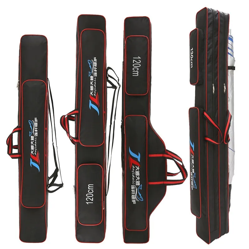 

Large Fishing Bag Rod Case Angler Travel Pack Dual Layer Large Capacity Shoulder Carrier for Lure Tackle Storage Tackle Bag