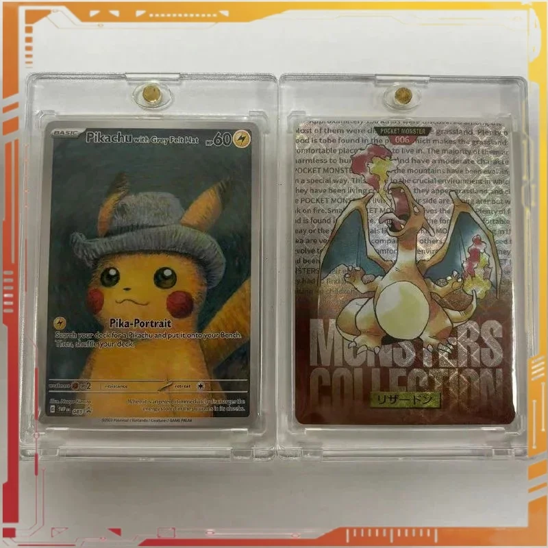 

DIY PTCG Collection Card English Japanese Version Charizard Trainer Van Gogh Museum Flash Cards Game HobbiesToys Gifts