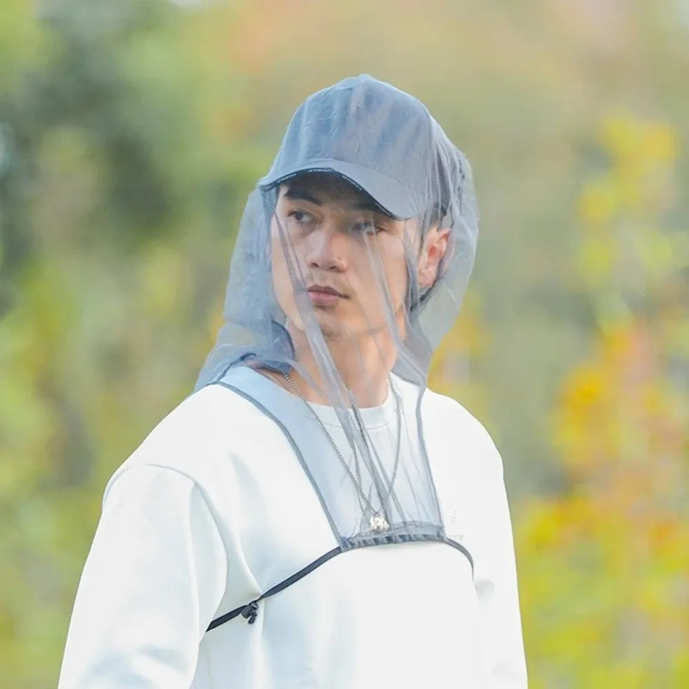 Outdoor Mask Anti Mosquito Fishing Cap Insect Bee Net Hat Mosquito Net Mesh Cover Fishing Hat Insect Mesh Veil Anti Bee Hat