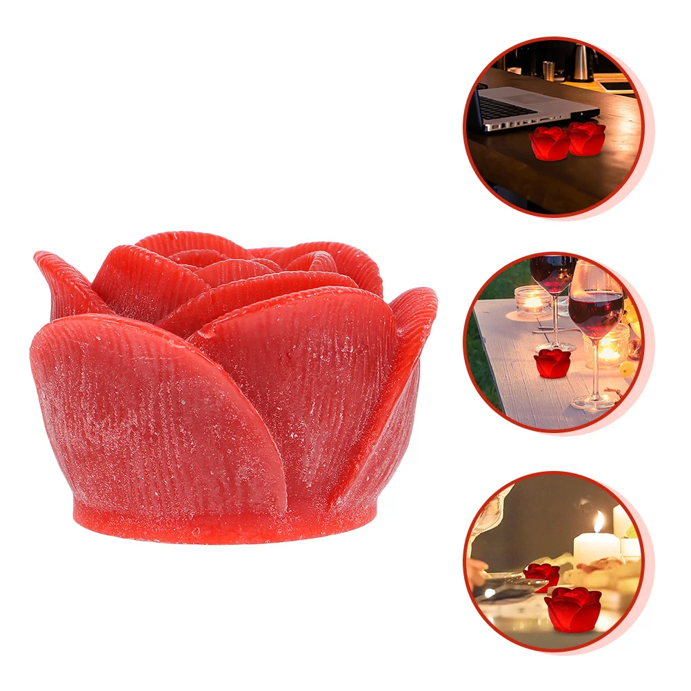 

4Pcs Electric Lamps Rose LED Flameless Desktop Lights Romantic Table Centerpiece Decor Desktop Adorn