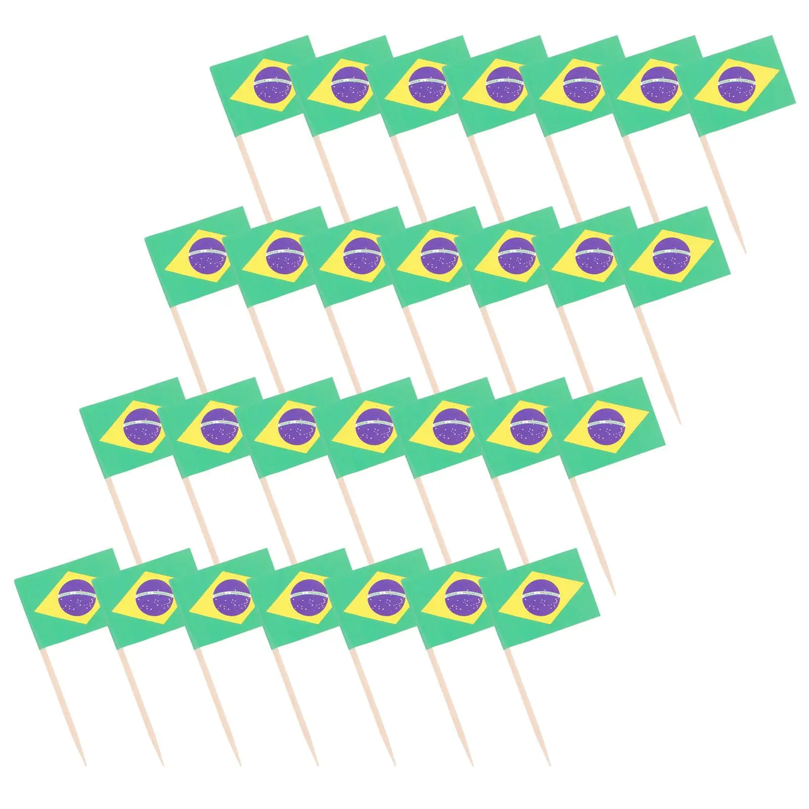 

100 Pcs Flag Cake Toppers Country Shape Bamboo Picks Paper Decorations Birthday Party Supplies Cupcake Picks Bar Tools