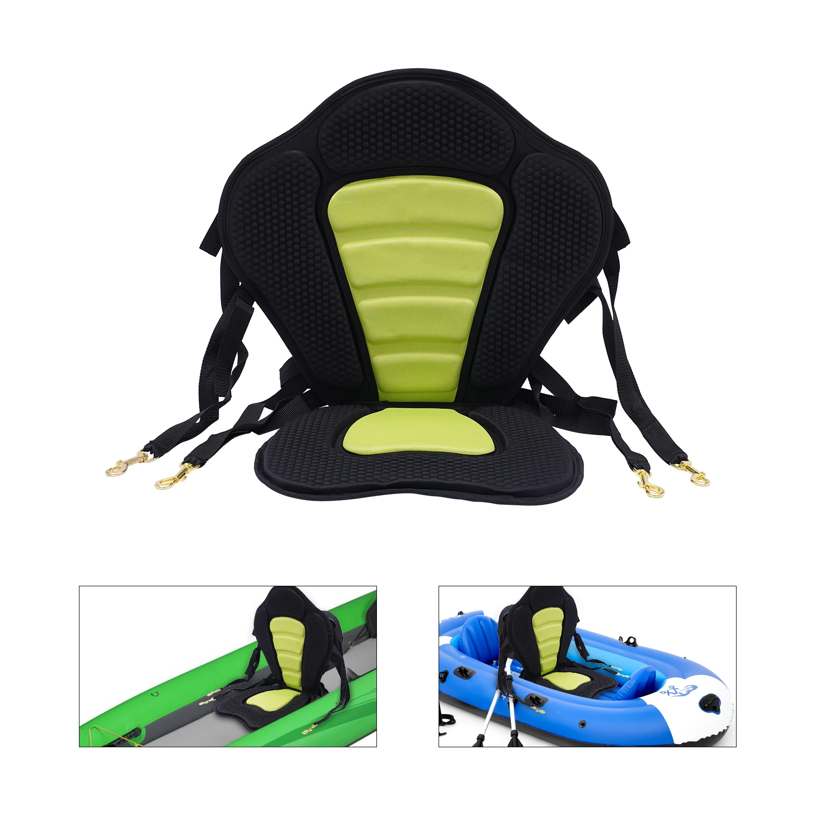 Deluxe Upholstered Kayak Seat with Storage Pocket Fishing Boat Seat Surfboard Seat Paddle Quick and Easy Assembly