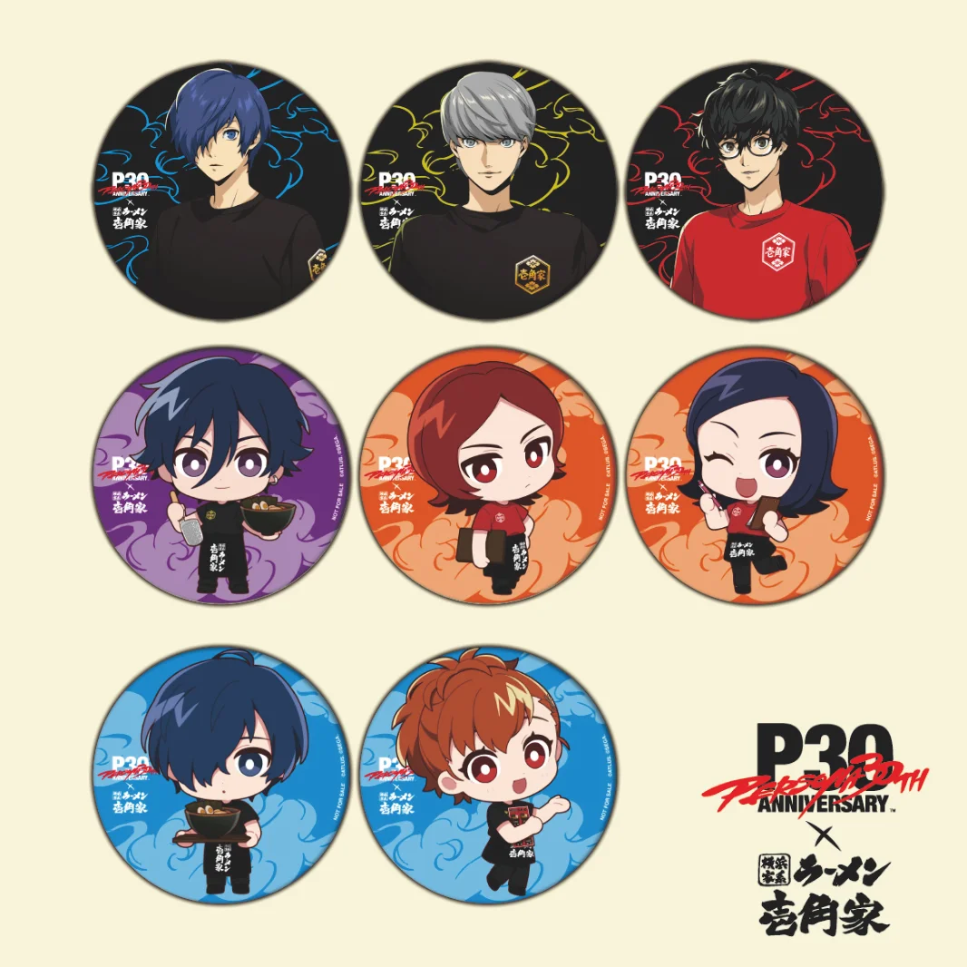 Persona 30th Anniversary Co‑branded Series Newest Anime Badge Makoto Yu Aigis Round Brooch Nice Gift for Game Anime Fans