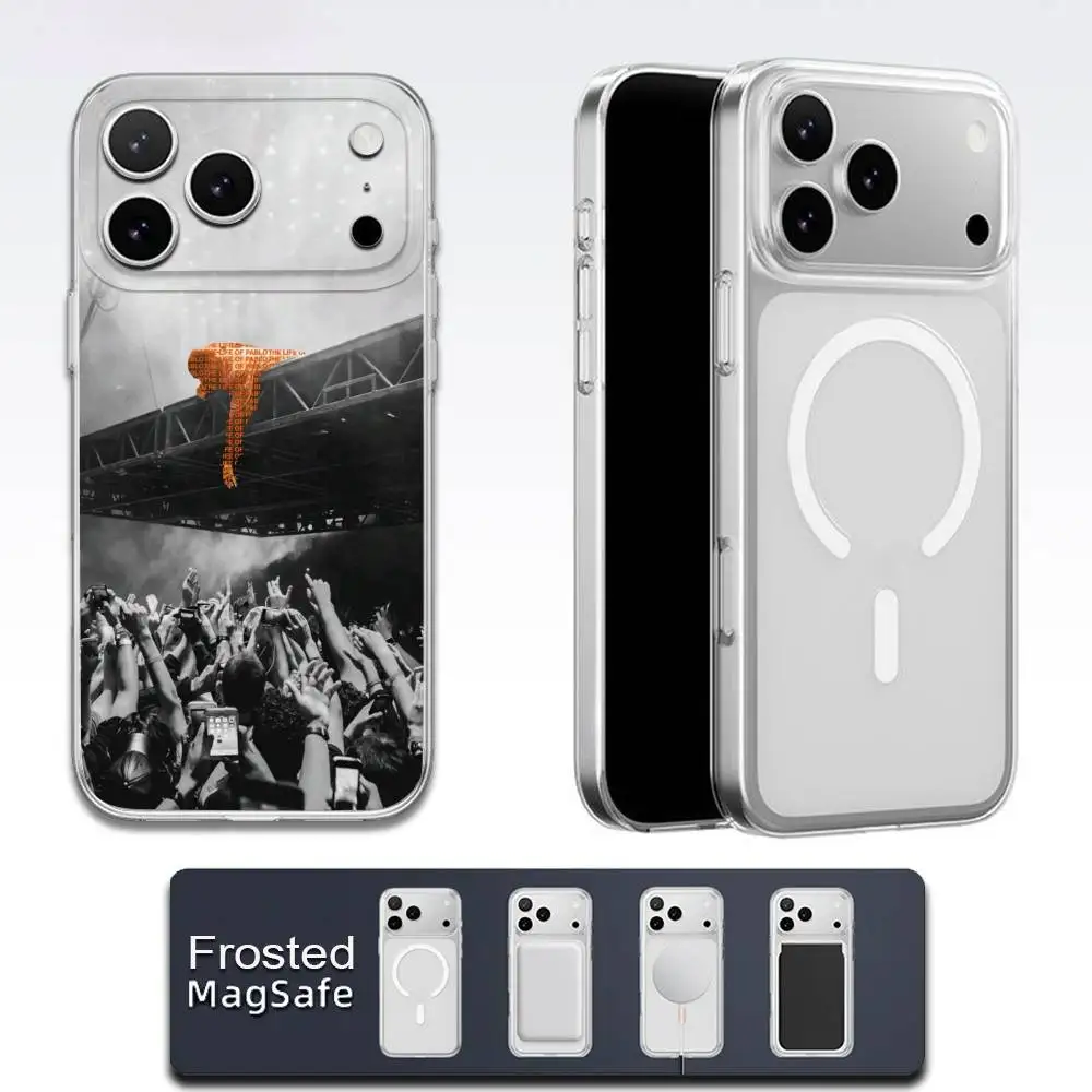 حافظة هاتف K-Kanye West Bully لهاتف iPhone 17,16,15,14,13,12,11,Pro,Max,Plus,E,Air,Mini Magsafe شفافة بلوري
