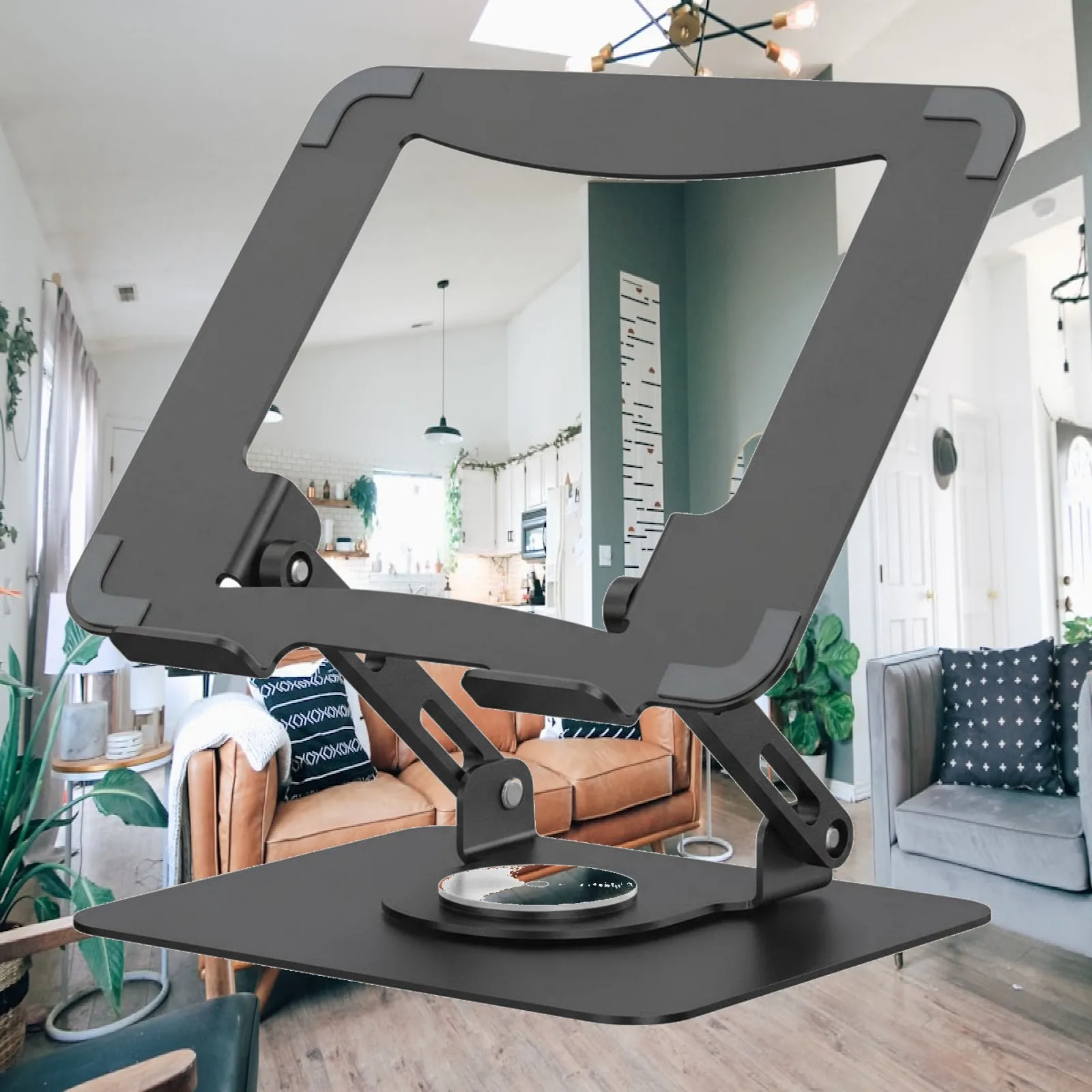 Rotating Laptop Stand for 6 to 17.3 Inch Computers Carbon Steel Portable Riser with Ergonomic Height Adjustable Cooling Design