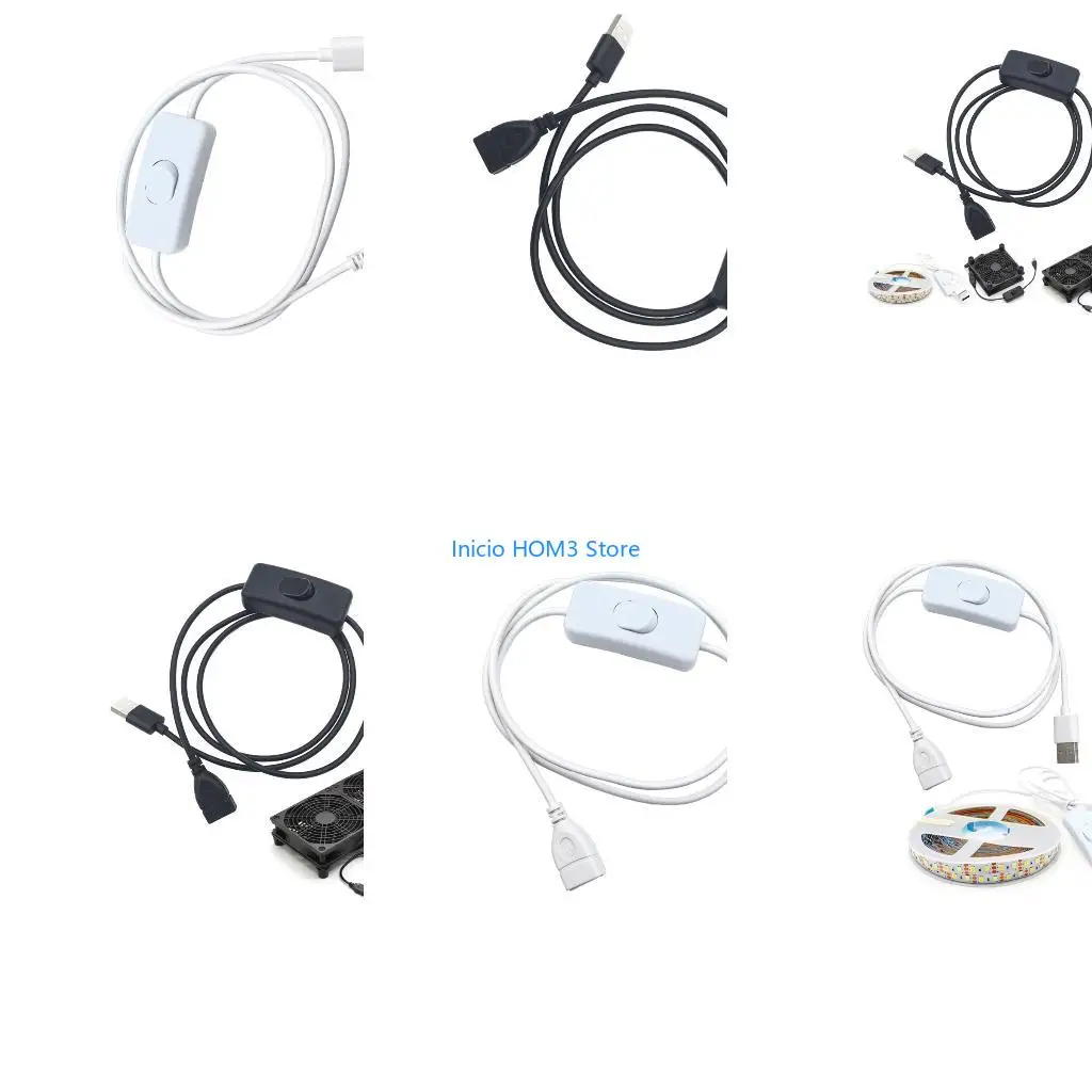 A5YD Upgrades Short USB Power Cord Switchable Connector 2A Output for LED Lamp Fan