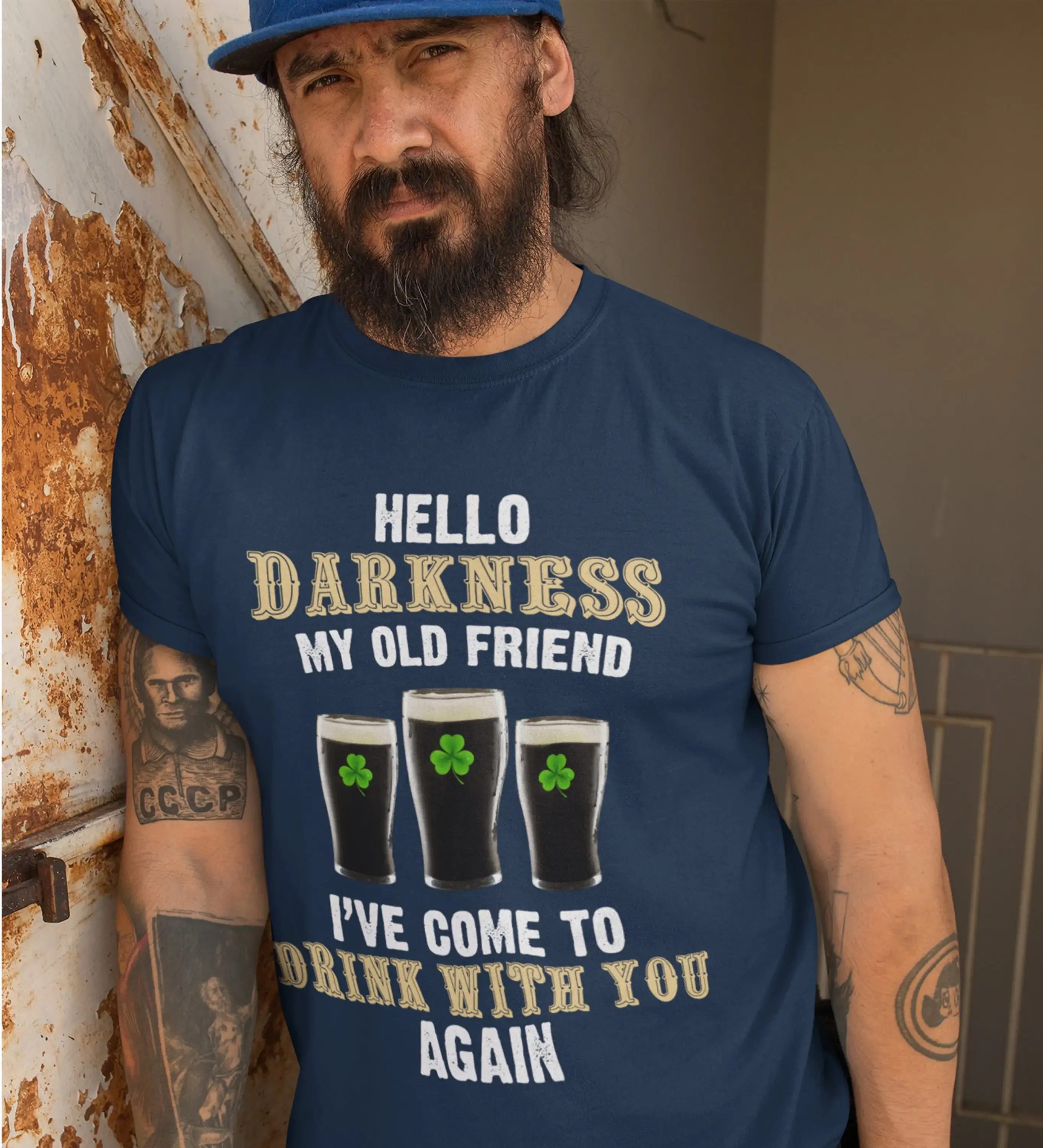Hello Darkness My Old Friend I Have Come To Drink With You Again Irish Day St Father T Shirt Sweat Hoodie