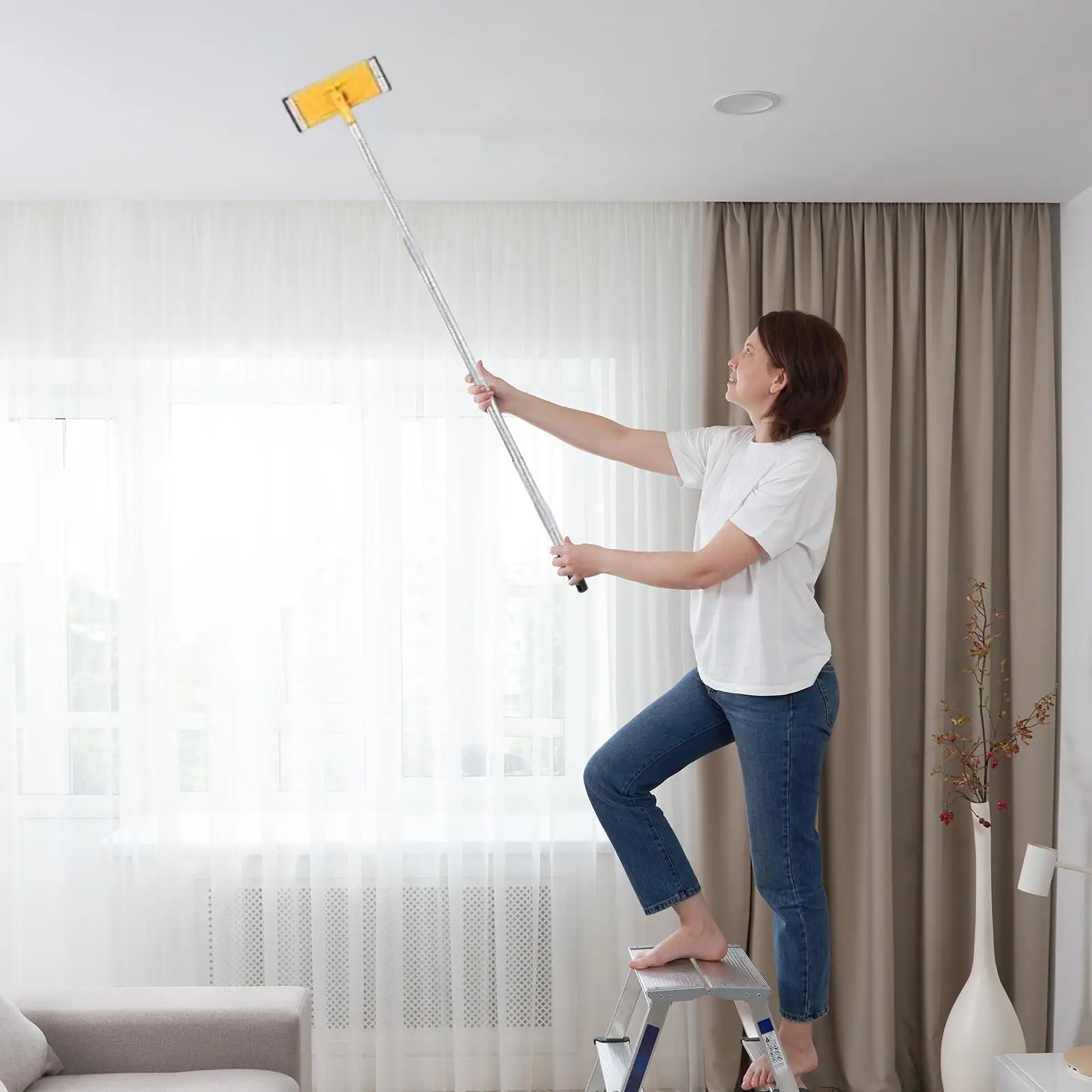 Pole Sander Extendable Manual Rotatable Hand Tools Hand Ceiling Sander Drywall Tools For Deck Floor Ceiling Home Improvement