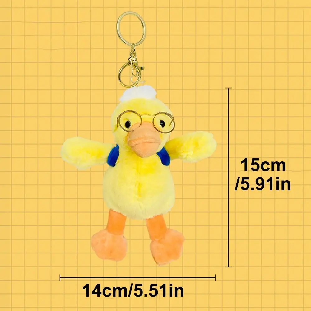 Porte-clés de canard jaune de dessin animé en peluche Kawaii, doux, créatif, moelleux, animaux au beurre, mignon, pendentif au beurre de canard