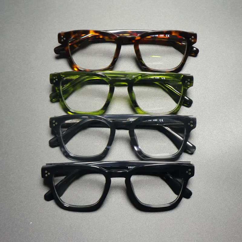 Vintage Acetate Glasses Frame Men Ultra Light Handmade Square Eyeglasses Frame Women Retro Japan Luxury Brand Designer Eyewear