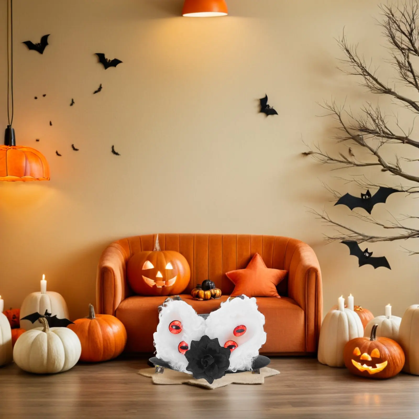 Bunny Ears Halloween Hair Clip Gothic Style Mini Top Hat Eyeball Barrette Flower Hairpin Secure Fit for Thick Thin Hair Costume
