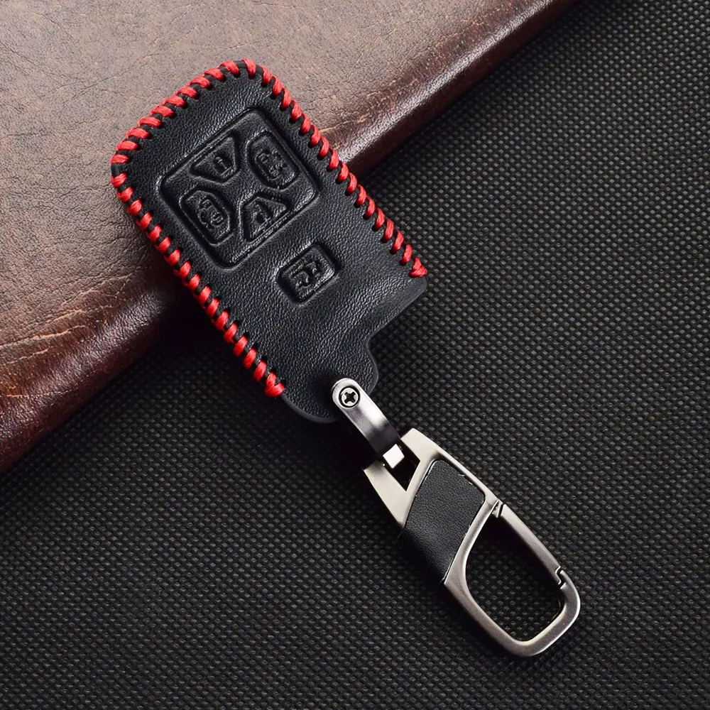 Hand Sewn Leather Car Key Cases For Toyota Alphard 2014 2015 Vellfire Previa Estima Isis Noah Voxy Remote Cover Keychain Holder